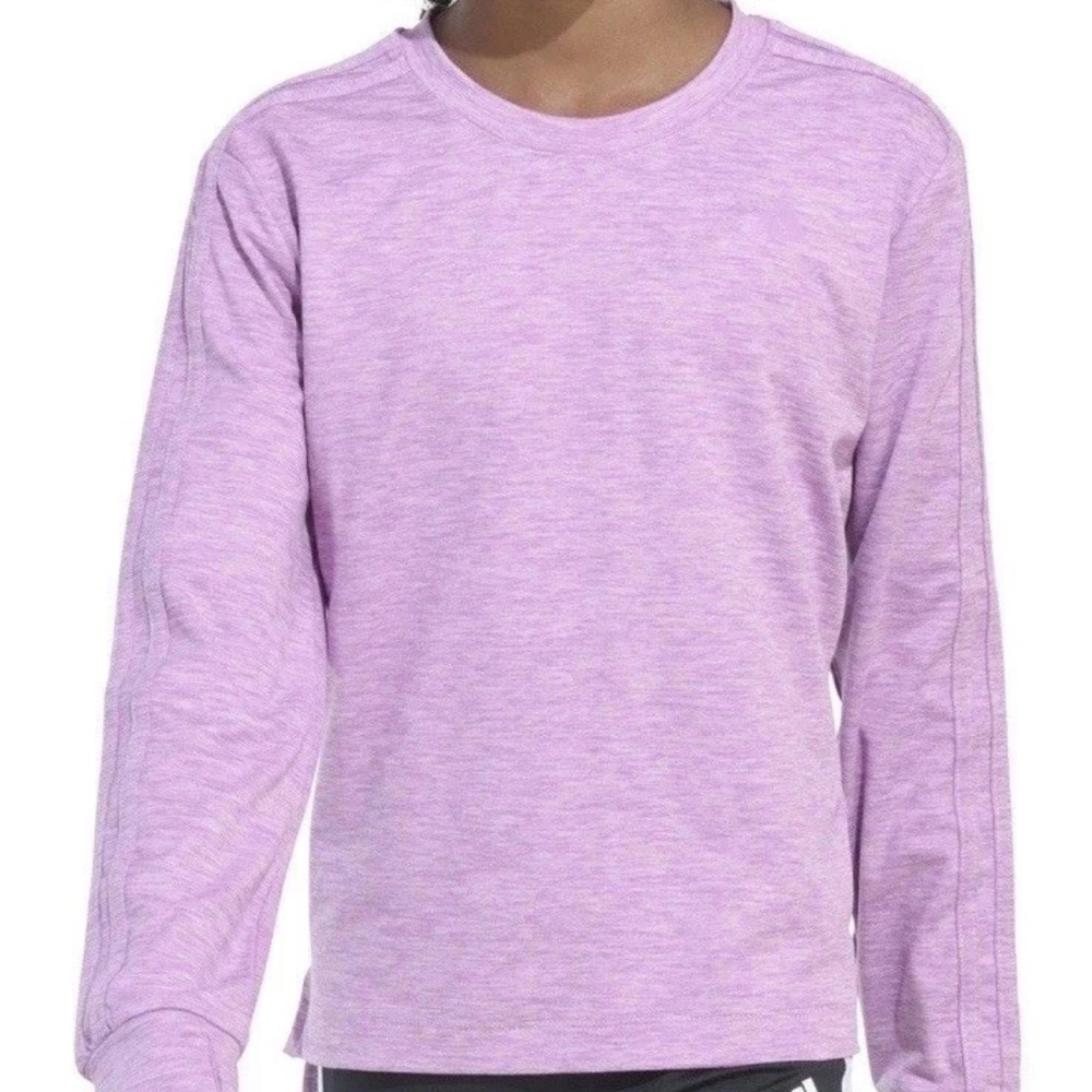 Adidas Girls V.COLORS Three Stripes Long Sleeve Melange Training T-shirt Nwt L14